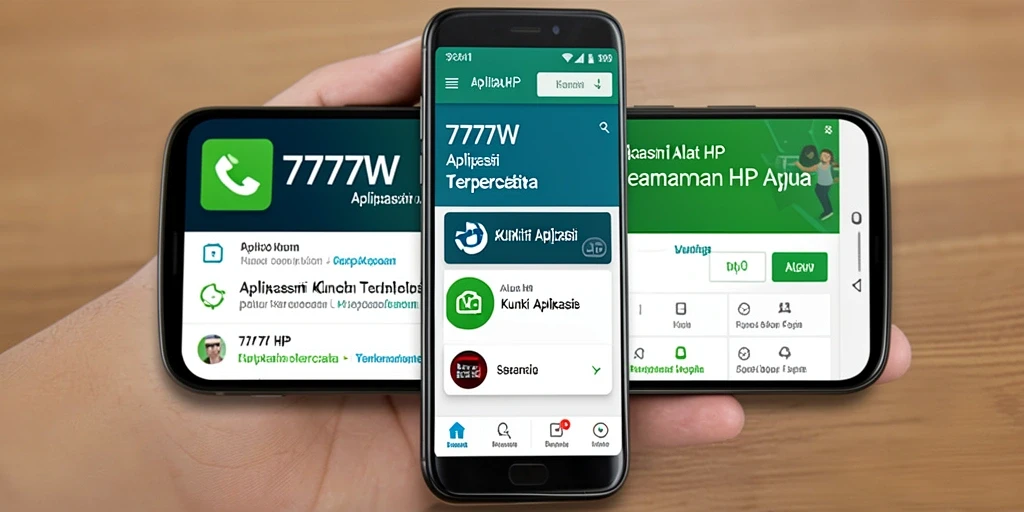 Tampilan antarmuka aplikasi Kunci Aplikasi 7777W yang sederhana dan fungsional.