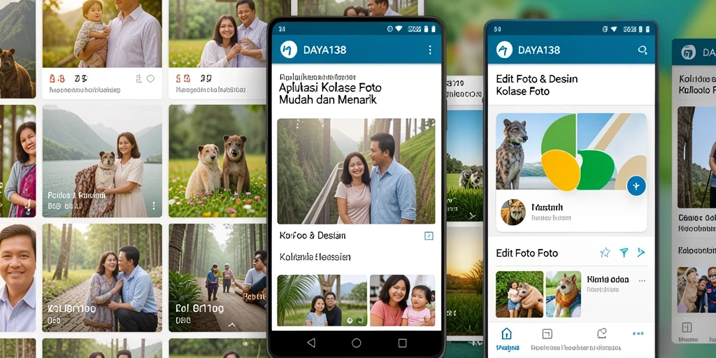 Screenshot dari antarmuka aplikasi DAYA138 dengan kolase foto menawan.