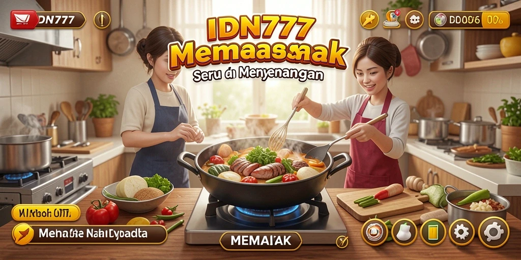 Tampilan antarmuka <strong>IDN777</strong> saat memasak hidangan lezat.