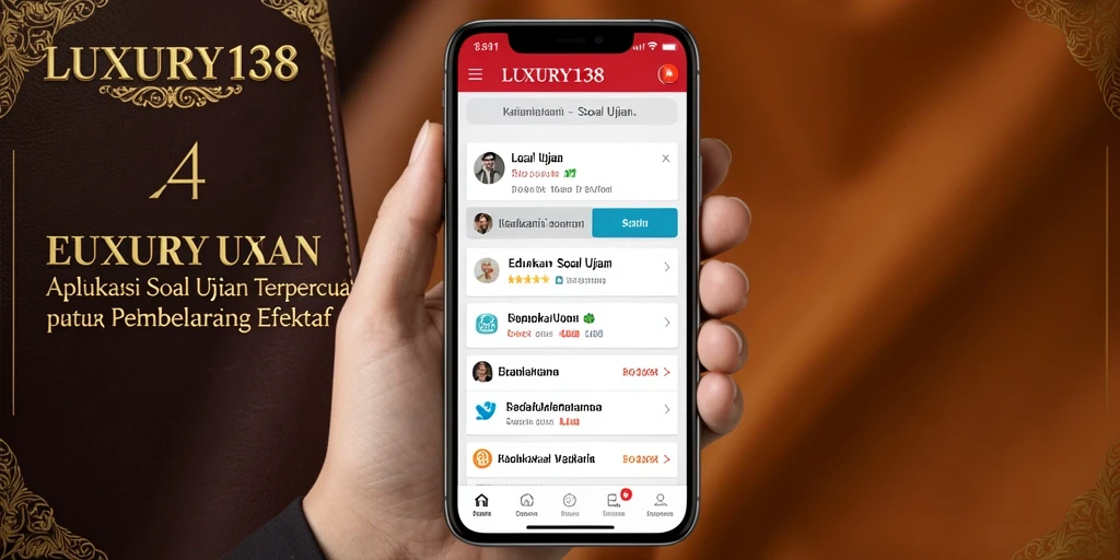 Antarmuka LUXURY138 menampilkan berbagai soal ujian interaktif.