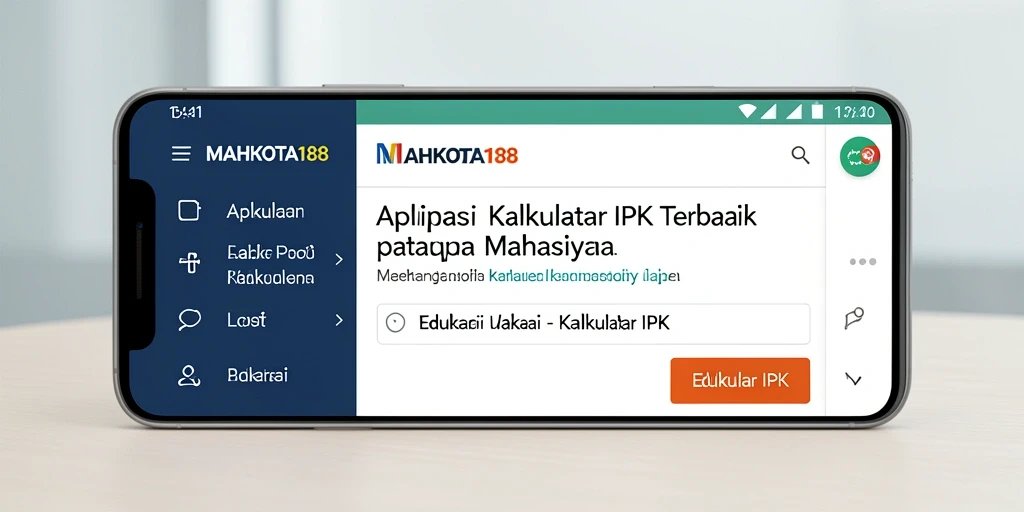 Tampilan antarmuka utama aplikasi Kalkulator IPK MAHKOTA188.
