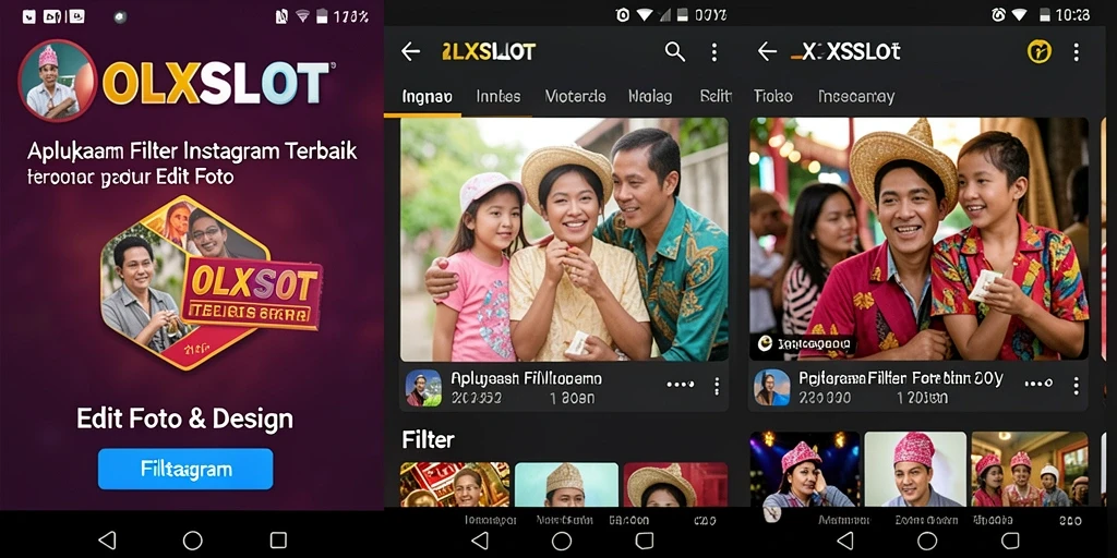 Tampilan antarmuka OLXSLOT dengan berbagai pilihan filter untuk foto.