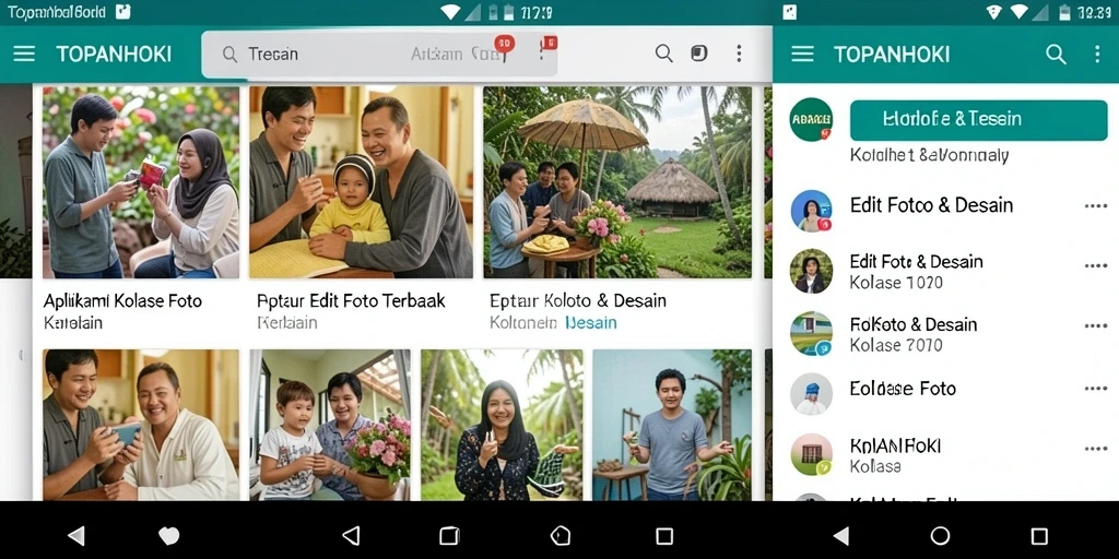 Tampilan antarmuka intuitif untuk membuat kolase foto.