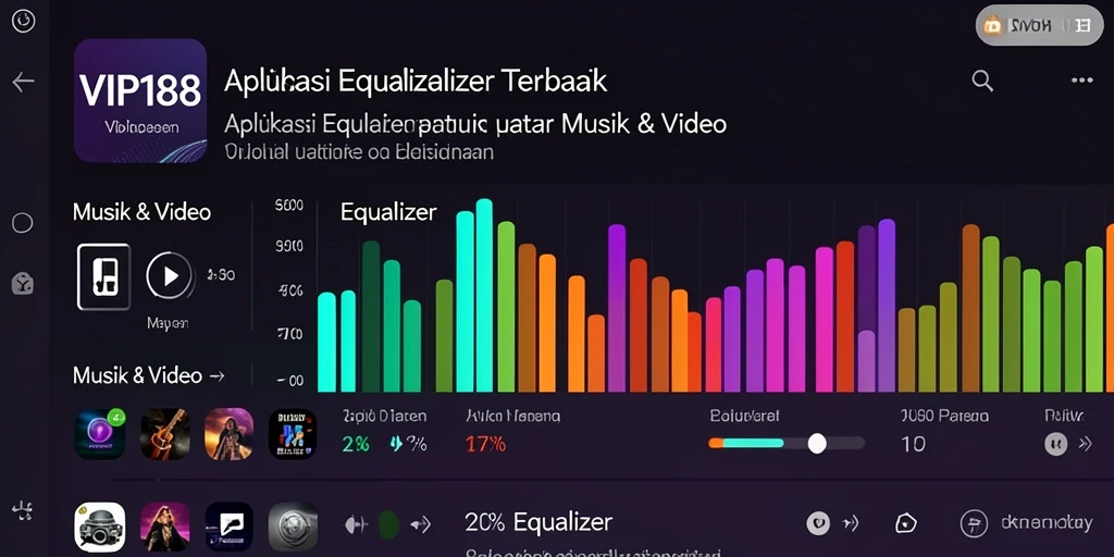 Antarmuka aplikasi VIP188 dengan pengaturan Equalizer yang intuitif.